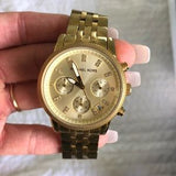 Buy Shop Michael Kors Ritz Chronograph Gold Dial Gold Steel Strap Watch for Women - MK5676 USA Online