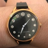 Buy Shop Marc Jacobs Betty Mother of Pearl Black Dial Black Leather Strap Watch for Women - MJ1513 USA Online