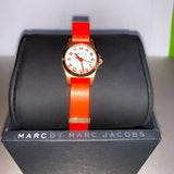 Buy Shop Marc Jacobs Henry Dinky White Dial Orange Leather Strap Watch for Women - MBM1236 USA Online