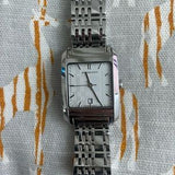 Buy Shop Burberry Nova Check Square White Dial Silver Steel Strap Watch for Women - BU1572 USA Online