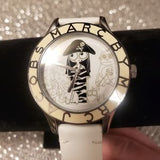 Buy Shop Marc Jacobs Miss Marc Pirate White Dial White Leather Strap Watch for Women - MBM1146 USA Online