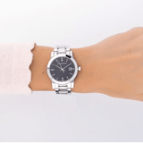 Buy Shop Burberry The City Black Dial Silver Steel Strap Watch for Women - BU9101 USA Online