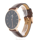 Buy Shop Daniel Wellington Bristol Black Dial Brown Leather Strap Watch For Men - DW00100125 USA Online
