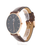 Buy Shop Daniel Wellington Classic St Mawes Black Dial Brown Leather Strap Watch For Men - DW00100124 USA Online