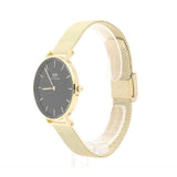 Buy Shop Daniel Wellington Classic Petite Black Dial Gold Mesh Bracelet Watch For Women - DW00100347 USA Online