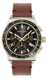 Buy Shop Salvatore Ferragamo 1927 Chrono Analog Black Dial Brown Leather Strap Watch for Men - SFKZ00323 USA Online