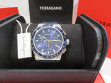 Buy Shop Salvatore Ferragamo 1927 Chrono Analog Blue Dial Blue Leather Strap Watch for Men - SFKZ00223 USA Online