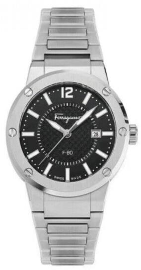 Buy Shop Salvatore Ferragamo 1927 Chrono Black Dial Silver Steel Strap Watch for Men - SFHY02925 USA Online