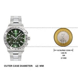 Buy Shop Salvatore Ferragamo 1927 Chrono Green Dial Silver Steel Strap Watch for Men - SFKZ00423 USA Online