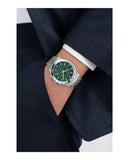 Buy Shop Salvatore Ferragamo 1927 Chrono Green Dial Silver Steel Strap Watch for Men - SFKZ00423 USA Online