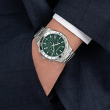 Buy Shop Salvatore Ferragamo 1927 Chrono Green Dial Silver Steel Strap Watch for Men - SFKZ00423 USA Online