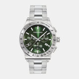 Buy Shop Salvatore Ferragamo 1927 Chrono Green Dial Silver Steel Strap Watch for Men - SFKZ00423 USA Online