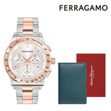 Buy Shop Salvatore Ferragamo 1927 Chrono Silver Dial Two Tone Steel Strap Watch for Men - SFKZ00623 USA Online