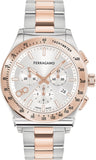 Buy Shop Salvatore Ferragamo 1927 Chrono Silver Dial Two Tone Steel Strap Watch for Men - SFKZ00623 USA Online