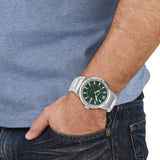 Buy Shop Salvatore Ferragamo F-80 Bracelet Green Dial Silver Steel Strap Watch For Men - SFHY00621 USA Online