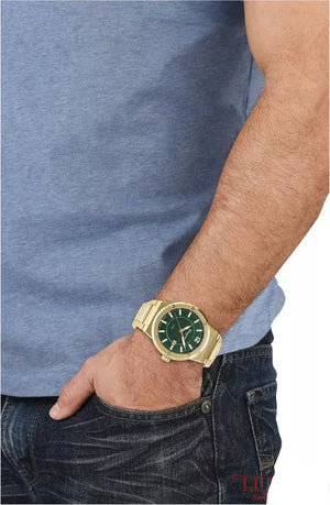 Buy Shop Salvatore Ferragamo F-80 Green Dial Gold Steel Strap Watch for Men - SFHY02921 USA Online