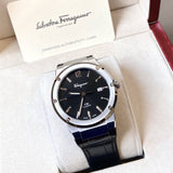 Buy Shop Salvatore Ferragamo F-80 Classic Black Dial Black Leather Strap Watch for Men - SFDT00219 USA Online