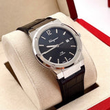 Buy Shop Salvatore Ferragamo F-80 Classic Black Dial Black Leather Strap Watch for Men - SFDT00219 USA Online