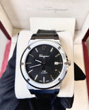Buy Shop Salvatore Ferragamo F-80 Classic Black Dial Black Leather Strap Watch for Men - SFDT00219 USA Online