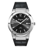 Buy Shop Salvatore Ferragamo F-80 Classic Black Dial Black Leather Strap Watch for Men - SFDT00219 USA Online