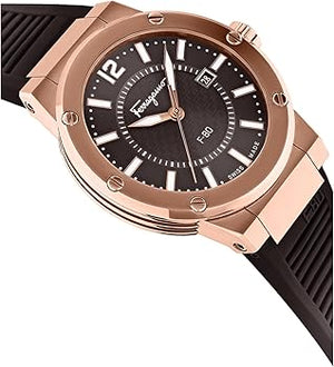 Buy Shop Salvatore Ferragamo F-80 Classic Black Dial Black Rubber Strap Watch for Men - SFHY02522 USA Online