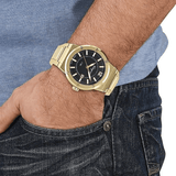 Buy Shop Salvatore Ferragamo F-80 Classic Black Dial Gold Steel Strap Watch for Men - SFHY00821 USA Online