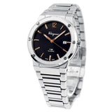 Buy Shop Salvatore Ferragamo F-80 Classic Black Dial Silver Steel Strap Watch for Men - SFDT02423 USA Online