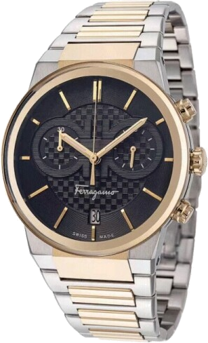 Buy Shop Salvatore Ferragamo F-80 Classic Black Dial Two Tone Steel Strap Watch for Men - SFME00921 USA Online