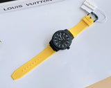 Buy Shop Salvatore Ferragamo F-80 Classic Black Dial Yellow Rubber Strap Watch for Men - SFHY01522 USA Online