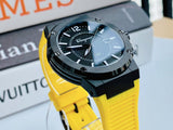 Buy Shop Salvatore Ferragamo F-80 Classic Black Dial Yellow Rubber Strap Watch for Men - SFHY01522 USA Online