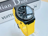 Buy Shop Salvatore Ferragamo F-80 Classic Black Dial Yellow Rubber Strap Watch for Men - SFHY01522 USA Online