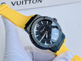 Buy Shop Salvatore Ferragamo F-80 Classic Black Dial Yellow Rubber Strap Watch for Men - SFHY01522 USA Online