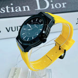 Buy Shop Salvatore Ferragamo F-80 Classic Black Dial Yellow Rubber Strap Watch for Men - SFHY01522 USA Online