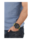 Buy Shop Salvatore Ferragamo F-80 Classic Black Dial Yellow Rubber Strap Watch for Men - SFHY01522 USA Online