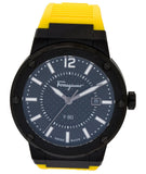 Buy Shop Salvatore Ferragamo F-80 Classic Black Dial Yellow Rubber Strap Watch for Men - SFHY01522 USA Online