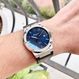 Buy Shop Salvatore Ferragamo F-80 Classic Blue Dial Blue Leather Strap Watch for Men - SFDT00719 USA Online