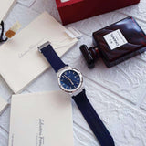 Buy Shop Salvatore Ferragamo F-80 Classic Blue Dial Blue Leather Strap Watch for Men - SFDT00719 USA Online