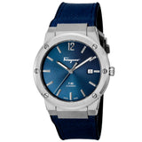 Buy Shop Salvatore Ferragamo F-80 Classic Blue Dial Blue Leather Strap Watch for Men - SFDT00719 USA Online