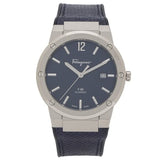 Buy Shop Salvatore Ferragamo F-80 Classic Blue Dial Blue Leather Strap Watch for Men - SFDT00719 USA Online