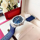 Salvatore Ferragamo F-80 Classic Blue Dial Blue Leather Strap Watch for Men - SFDT00719