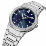 Buy Shop Salvatore Ferragamo F-80 Classic Blue Dial Silver Steel Strap Watch for Men - SFDT01320 USA Online