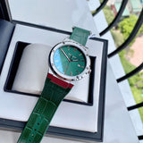 Buy Shop Salvatore Ferragamo F-80 Classic Green Dial Green Leather Strap Watch for Men - SFDT00119 USA Online