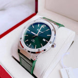 Buy Shop Salvatore Ferragamo F-80 Classic Green Dial Green Leather Strap Watch for Men - SFDT00119 USA Online