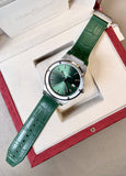 Buy Shop Salvatore Ferragamo F-80 Classic Green Dial Green Leather Strap Watch for Men - SFDT00119 USA Online