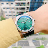 Buy Shop Salvatore Ferragamo F-80 Classic Green Dial Green Leather Strap Watch for Men - SFDT00119 USA Online