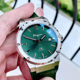 Buy Shop Salvatore Ferragamo F-80 Classic Green Dial Green Leather Strap Watch for Men - SFDT00119 USA Online
