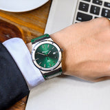 Buy Shop Salvatore Ferragamo F-80 Classic Green Dial Green Leather Strap Watch for Men - SFDT00119 USA Online