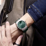 Buy Shop Salvatore Ferragamo F-80 Classic Green Dial Green Leather Strap Watch for Men - SFDT00119 USA Online
