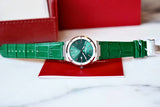 Buy Shop Salvatore Ferragamo F-80 Classic Green Dial Green Leather Strap Watch for Men - SFDT00519 USA Online
