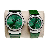 Buy Shop Salvatore Ferragamo F-80 Classic Green Dial Green Leather Strap Watch for Men - SFDT00519 USA Online